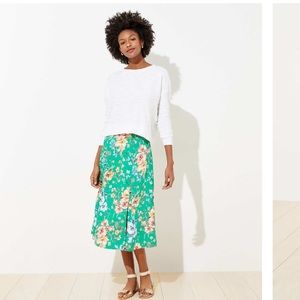 NWOT Loft floral midi skirt